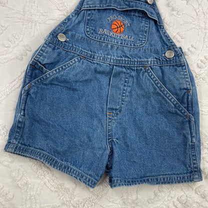 Vintage Basketball Denim Shortalls - 6 Months