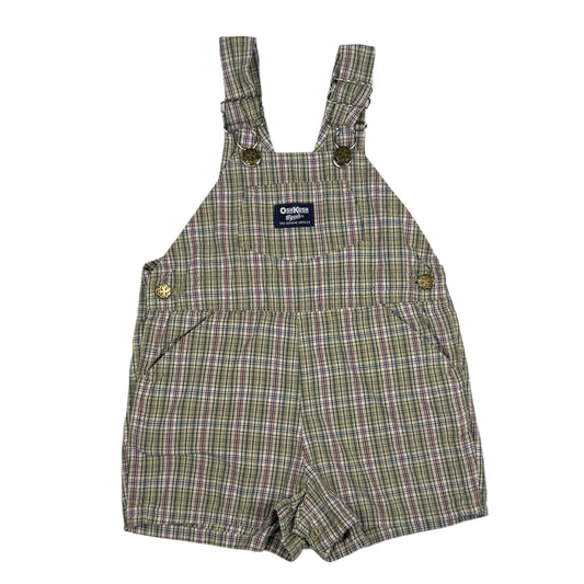 Vintage Oshkosh B'Gosh Plaid Short Overalls - 3T