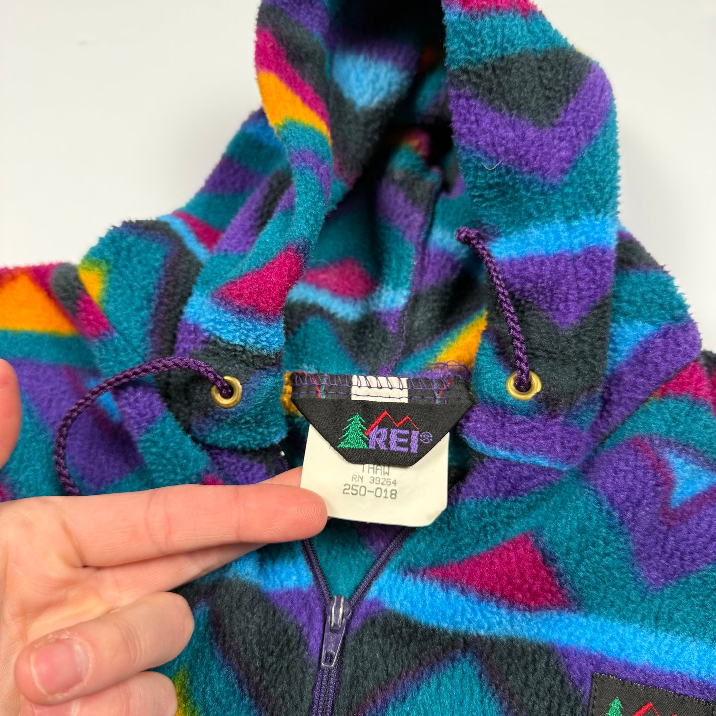 Vintage REI Funky Print Fleece Romper - 12 Months