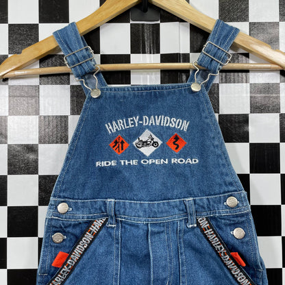 Vintage Harley Davidson Denim Shortalls - 4T