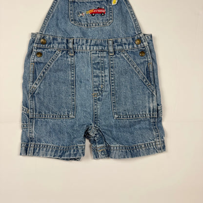 Y2K 2005 Gymboree Fire Truck Shortalls - 12/18 Months