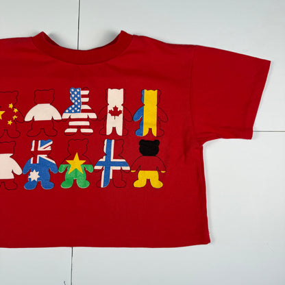 Vintage Spumoni Bear Flag Cropped Shirt - Youth Large