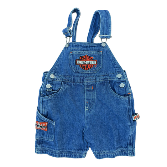 Vintage Harley Davidson Denim Shortalls - 3T