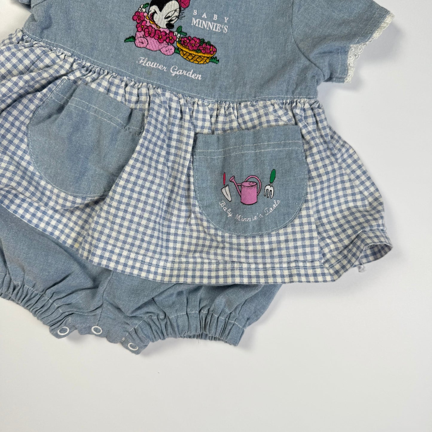 Vintage 1990's Minnie Mouse Flower Garden Romper - 3/6 Months