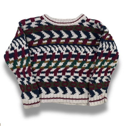 Vintage Funky Print Knit Sweater - 3/4T