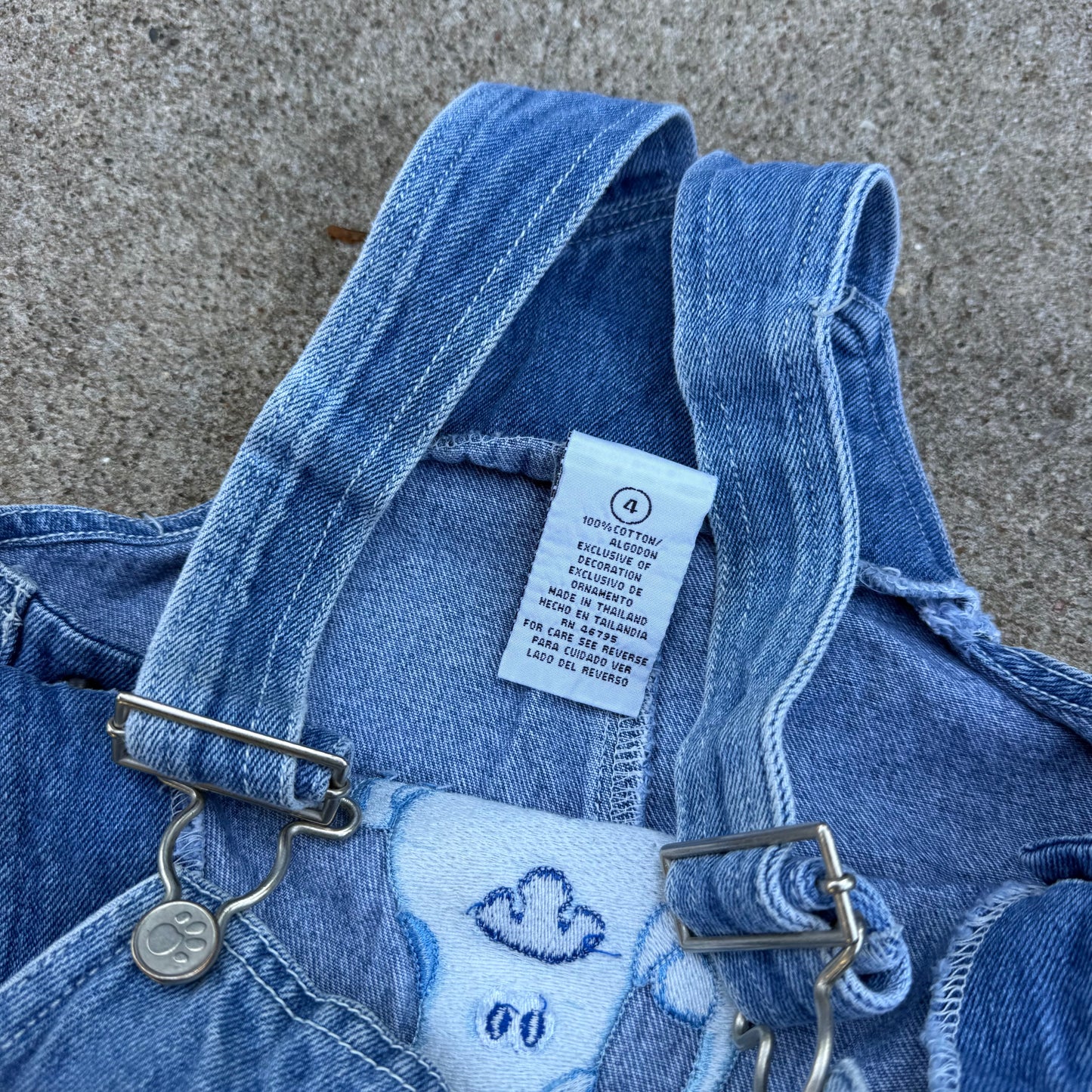 Vintage Y2K Blues Clues Baseball Denim Overalls - 4T