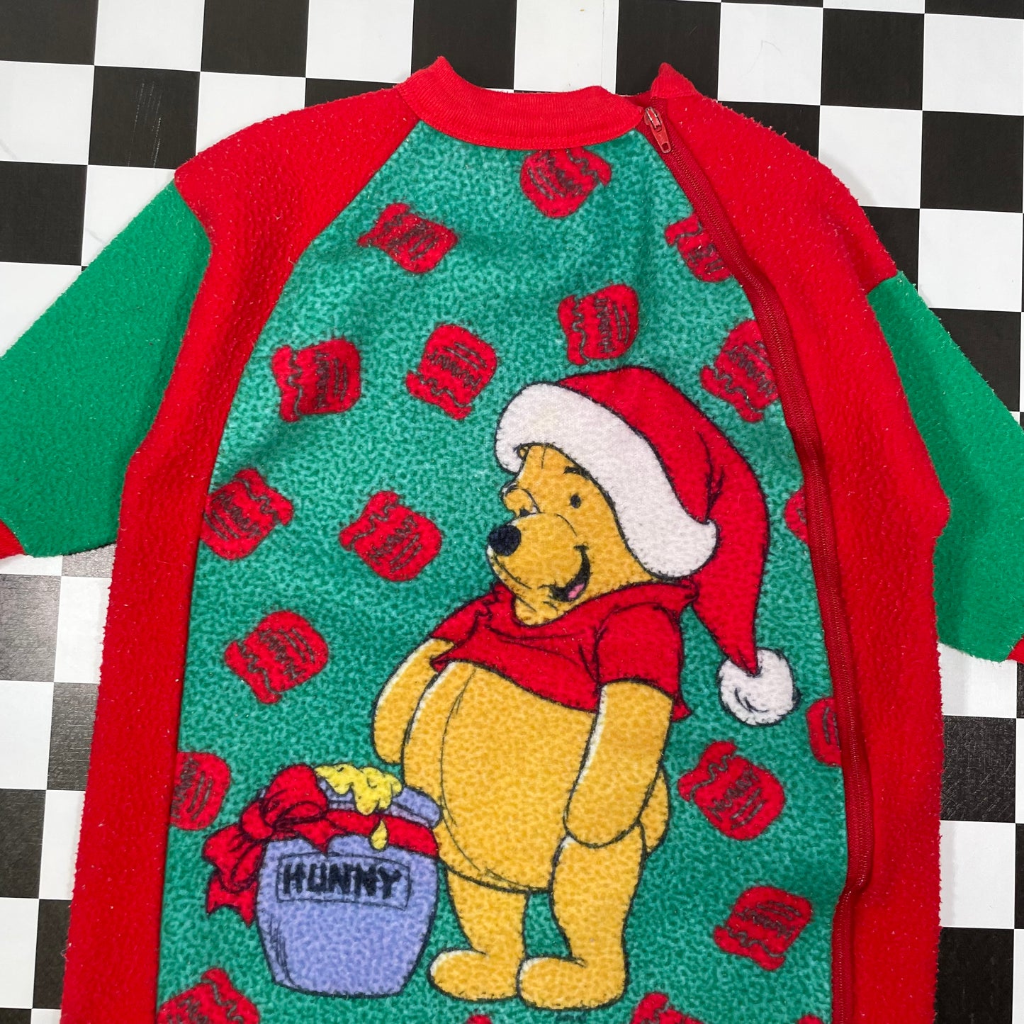 Vintage 1990's Winnie the Pooh Christmas Fleece Pajamas - 2T