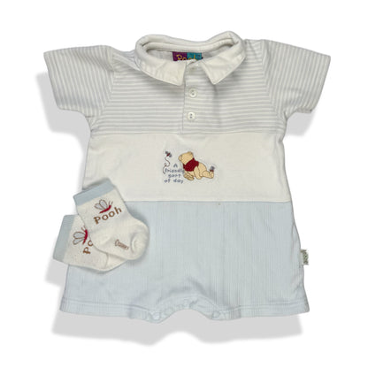 Vintage Winnie the Pooh Romper and Socks - 6/9 Months