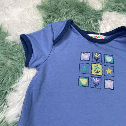 Vintage Gymboree Light Blue Flower Heart Shirt - Small