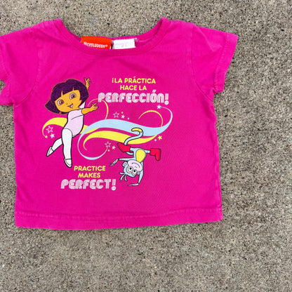 Y2K 2007 Dora and Boots Dancing T-Shirt - 2T