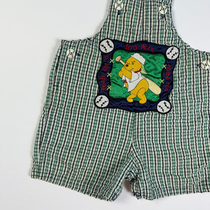 Vintage 1990's Winnie the Pooh Baseball Gingham Romper - 18 Months