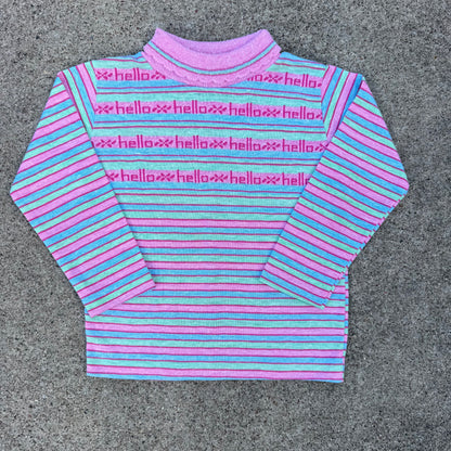 Vintage Health-Tex "Hello" Striped Turtleneck Shirt - 4T