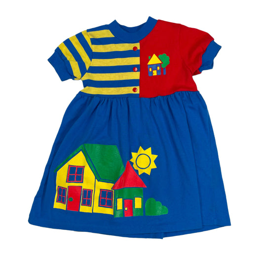 Vintage Buster Brown Primary Color House Dress - 4T