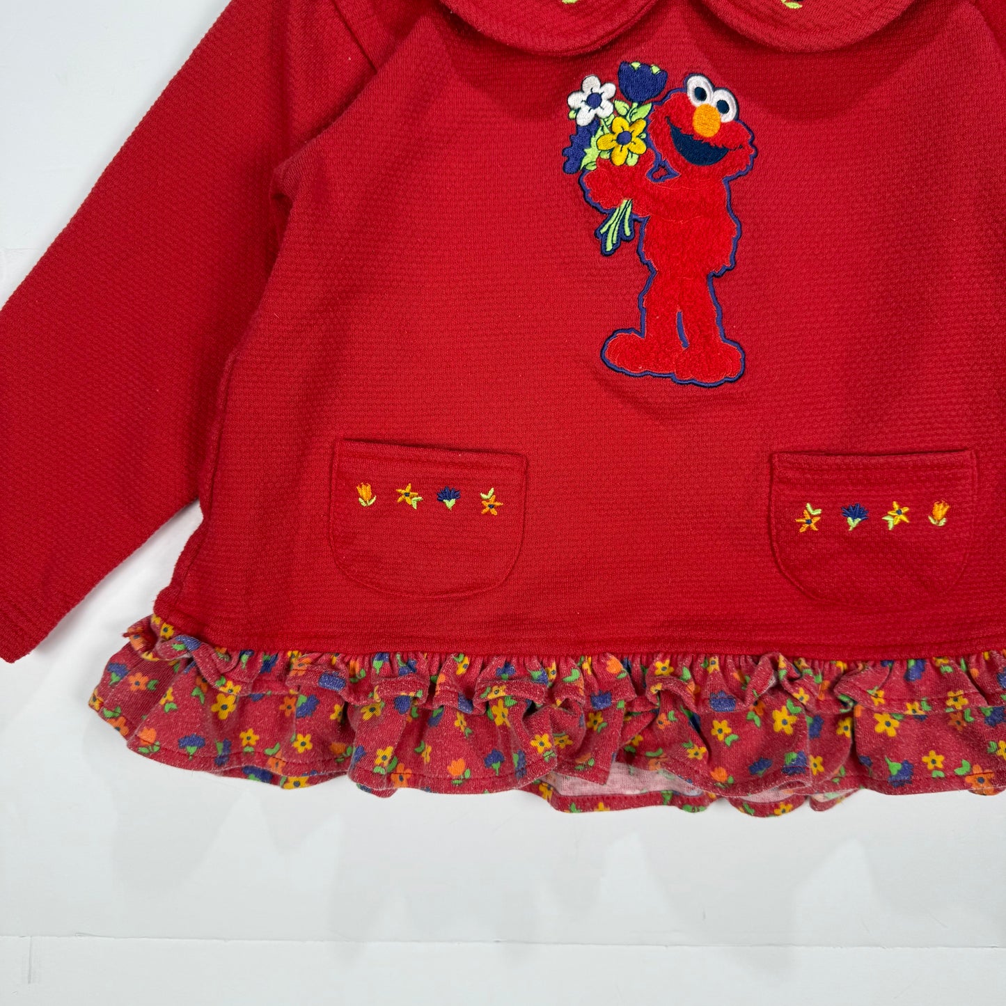 Vintage Elmo Flower Collared Sweatshirt Shirt - 4T