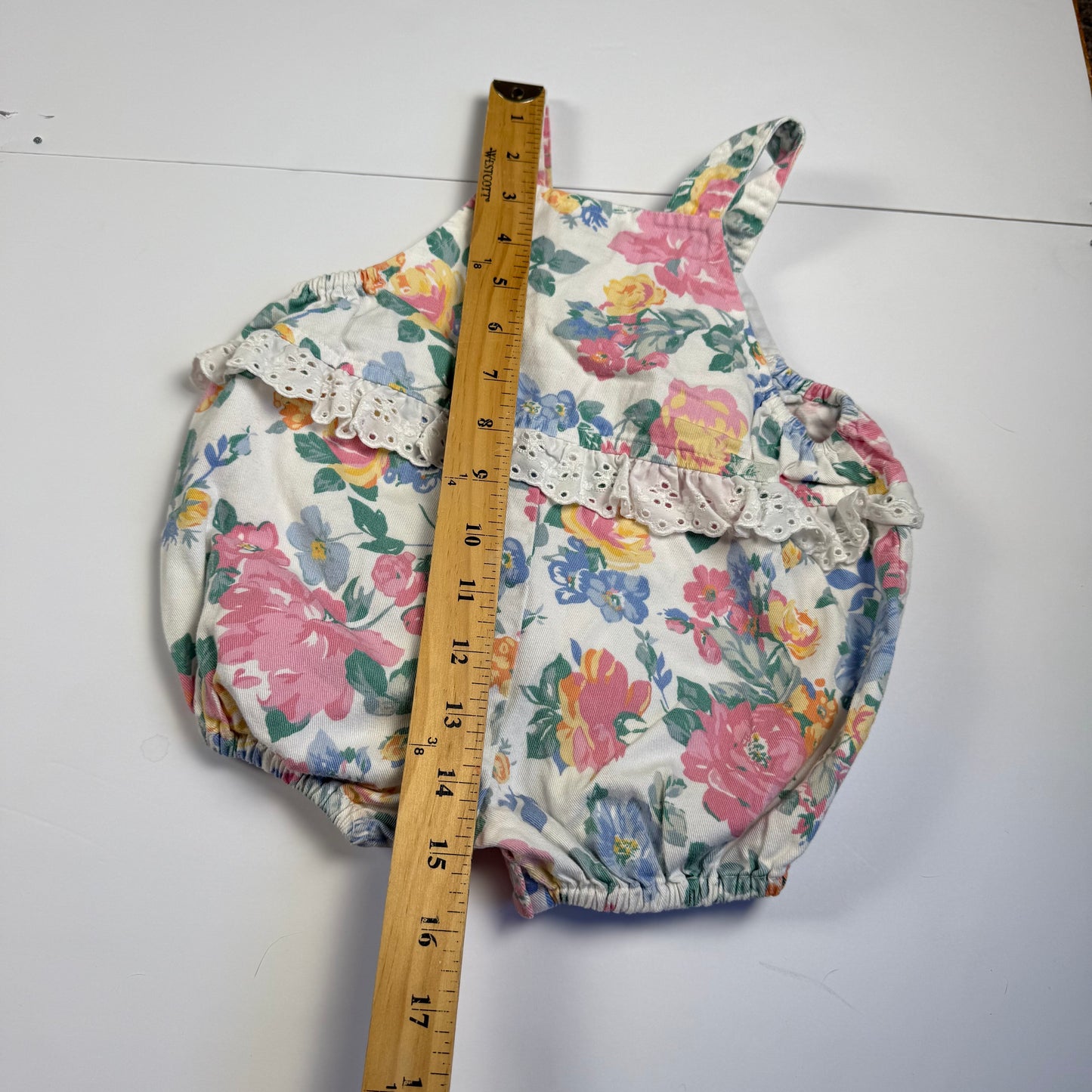Vintage 1990's Floral Bubble Romper - 3/6 Months