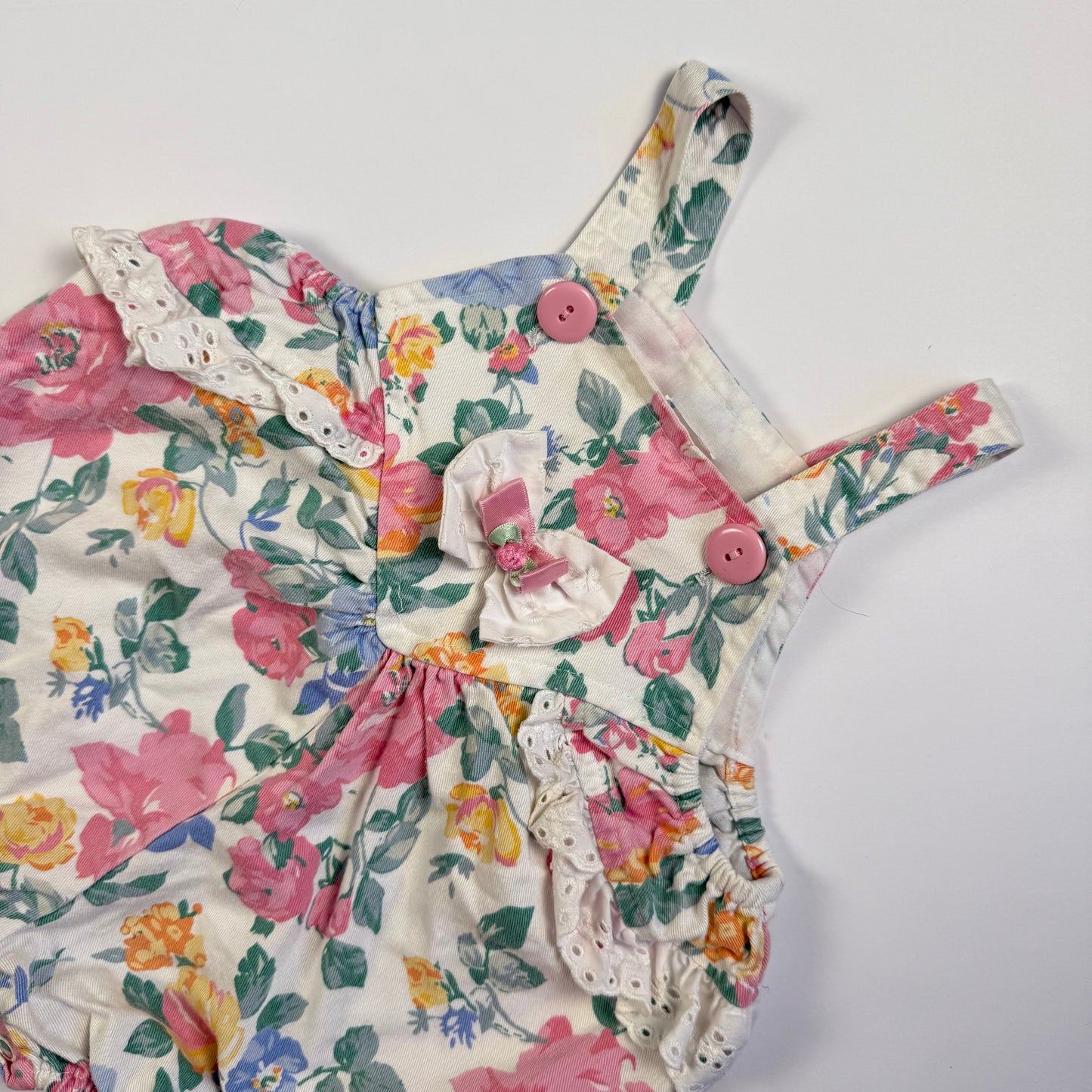 Vintage 1990's Floral Bubble Romper - 3/6 Months