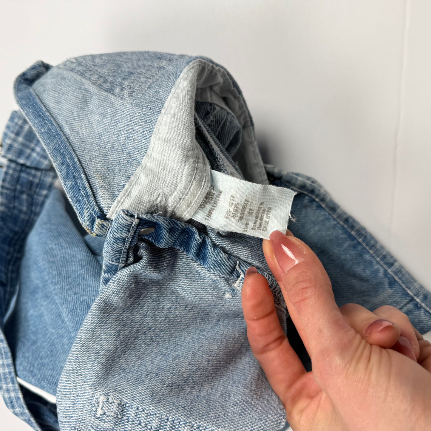 Vintage Oshkosh B'Gosh Denim Plaid Light Wash Overalls - 4T