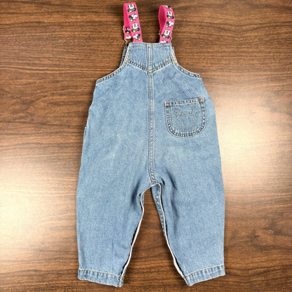 Vintage Minnie Mouse Denim Overalls - 18 Months