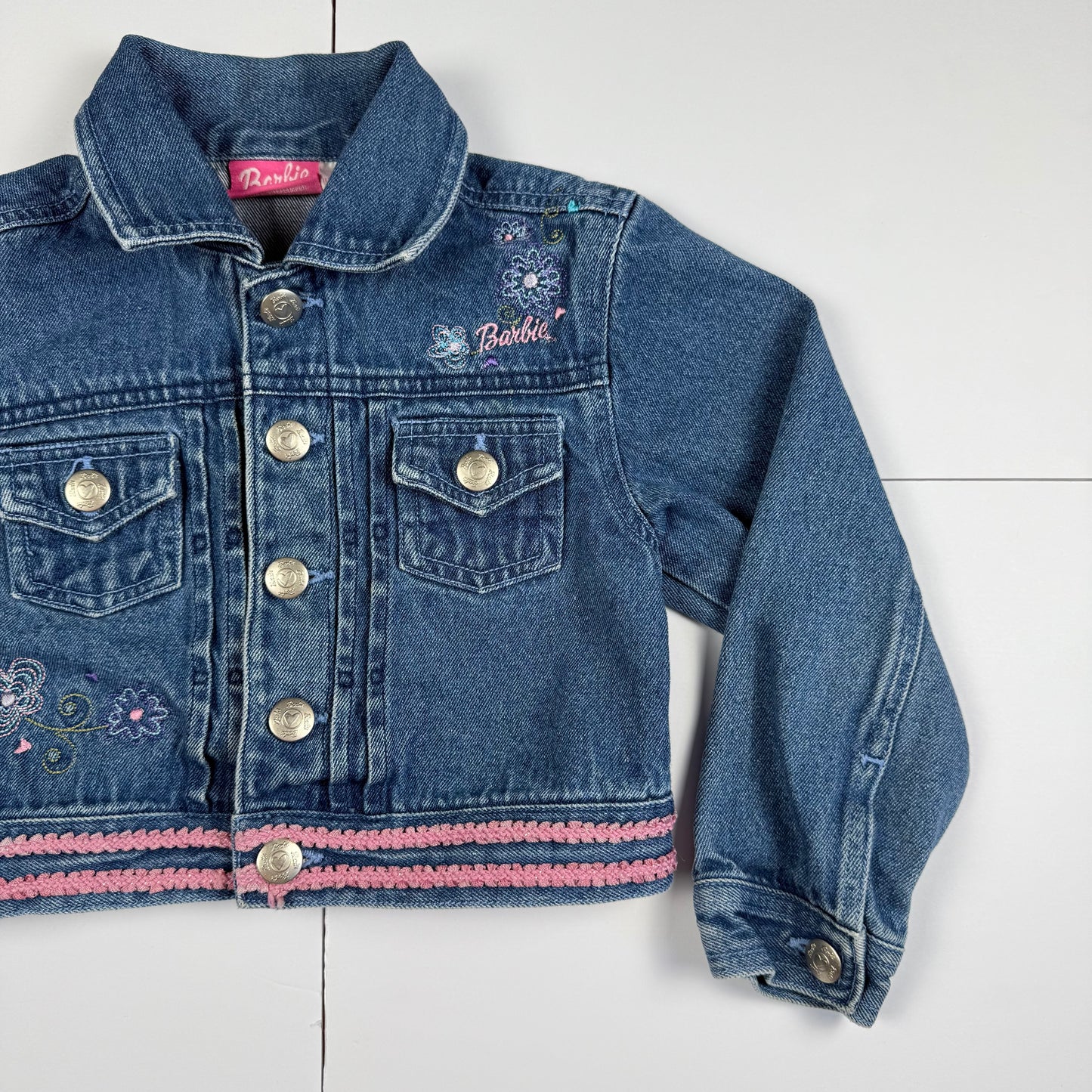 2001 Vintage Y2K Barbie Denim Jacket - 4/5T