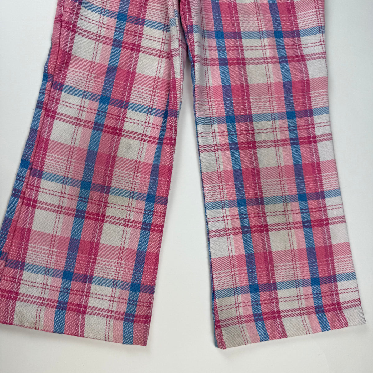 Vintage 1970's Garanimals Plaid Pink Blue Pants - 2T