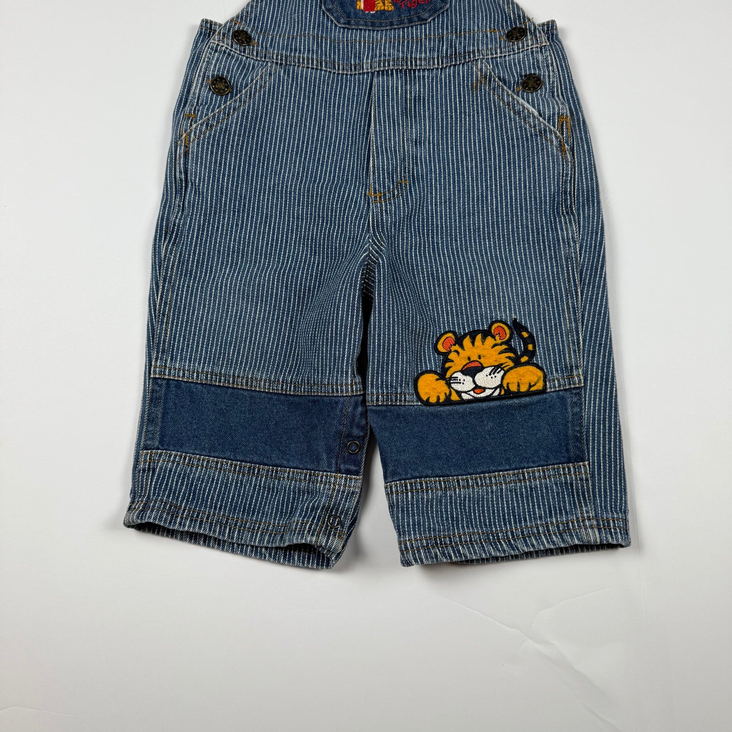 Vintage Tiger Striped Overalls - 12 Months