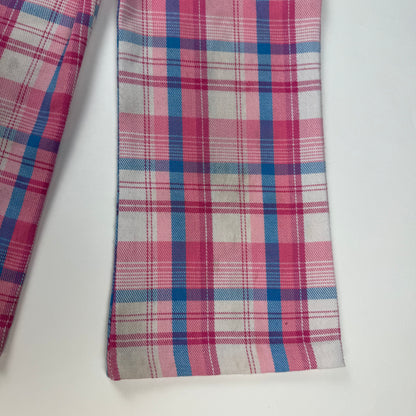 Vintage 1970's Garanimals Plaid Pink Blue Pants - 2T