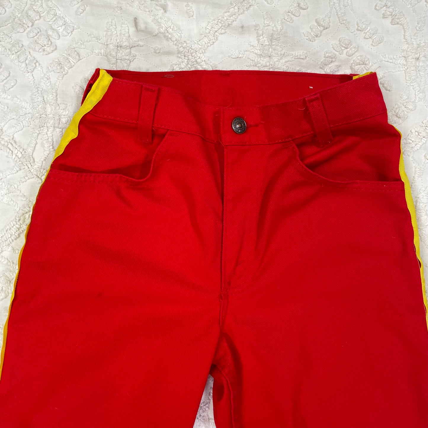 Vintage Levi's Red and Yellow Stripe Jeans - 10/12