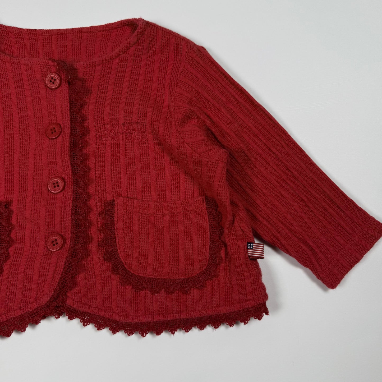 Y2K US Polo Button Down Cardigan - 18 Months