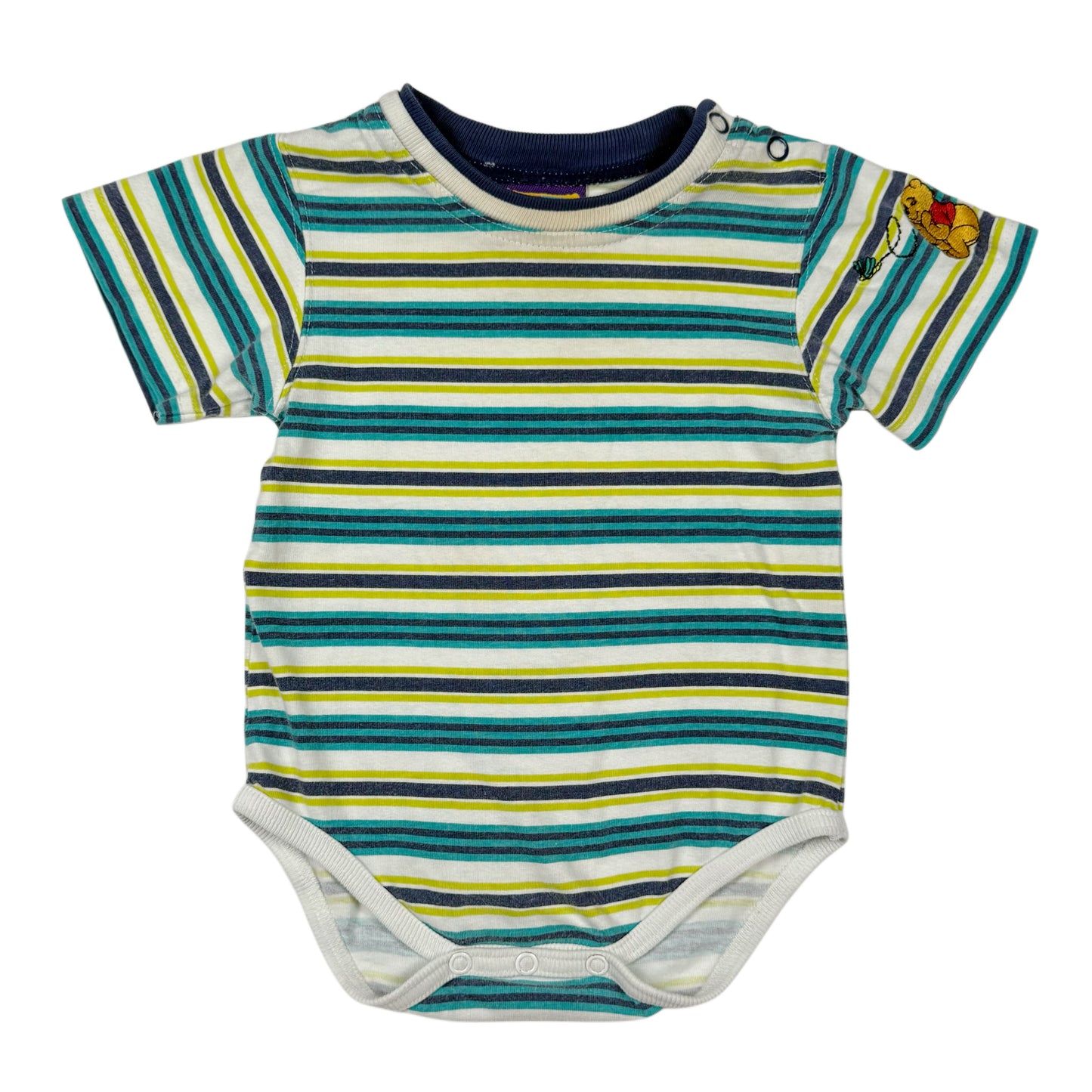 Vintage Winnie the Pooh Striped Onesie - 12/18 Months