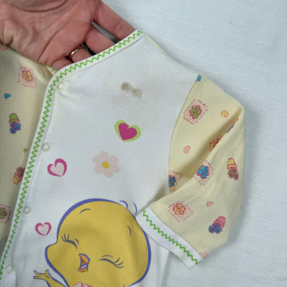 Y2K 2002 Baby Tweety Looney Toons Sleeper - 12/18 Months