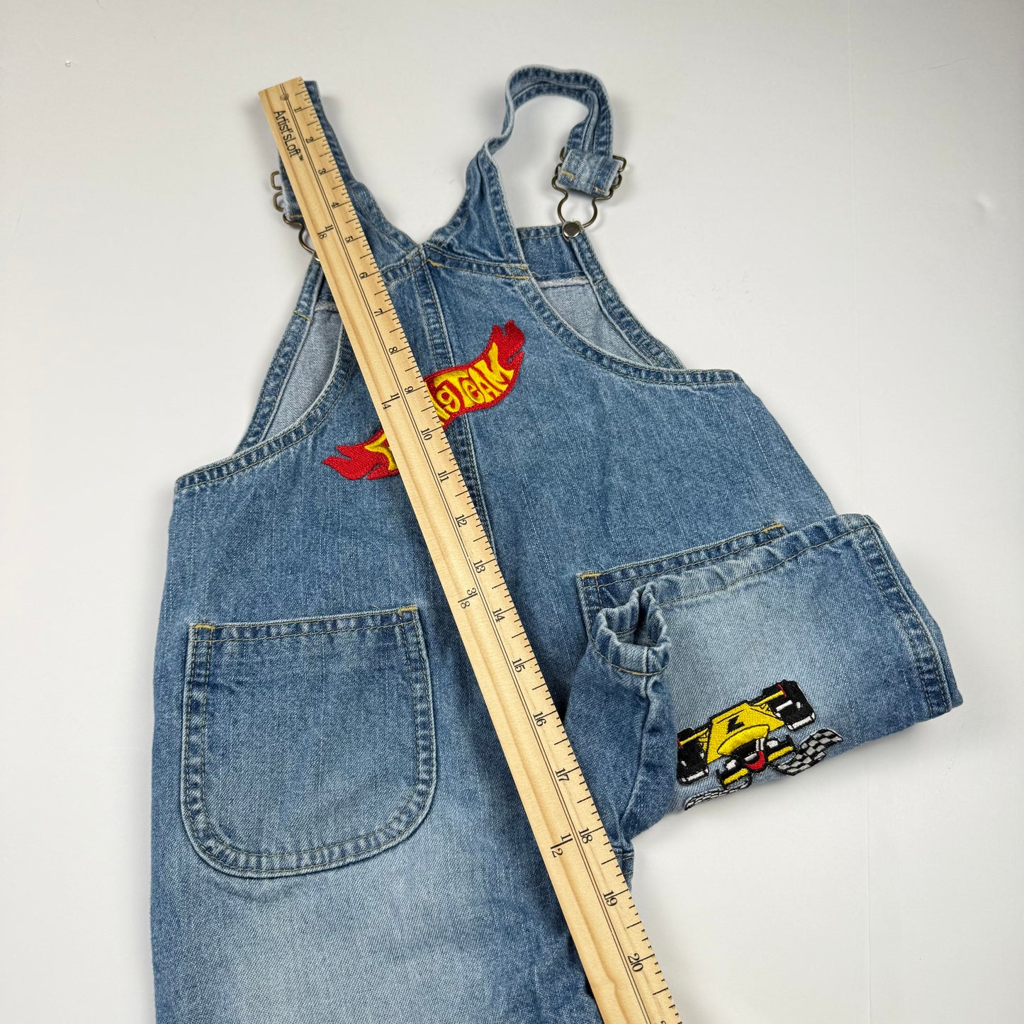 Vintage BonBon Race Car Denim Shortalls - 2T