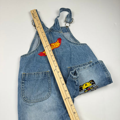 Vintage BonBon Race Car Denim Shortalls - 2T