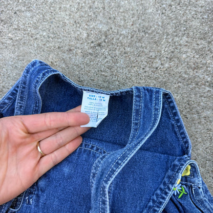 Y2K Denim Daisy Dress - 18 Months