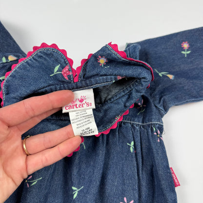 Y2K Carters Floral Denim Romper - 12/18 Months