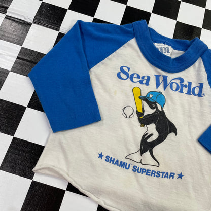 Vintage Seaworld Shamu Baseball Tee - 12 Months