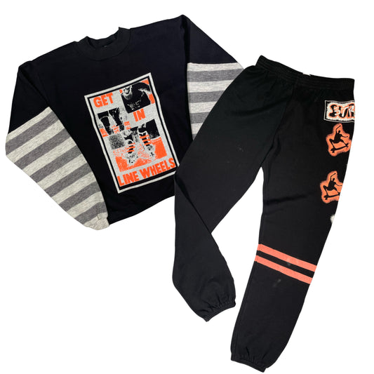 Vintage 1990's Skateboarding Two Piece Sweatshit and Pants set - Youth Large